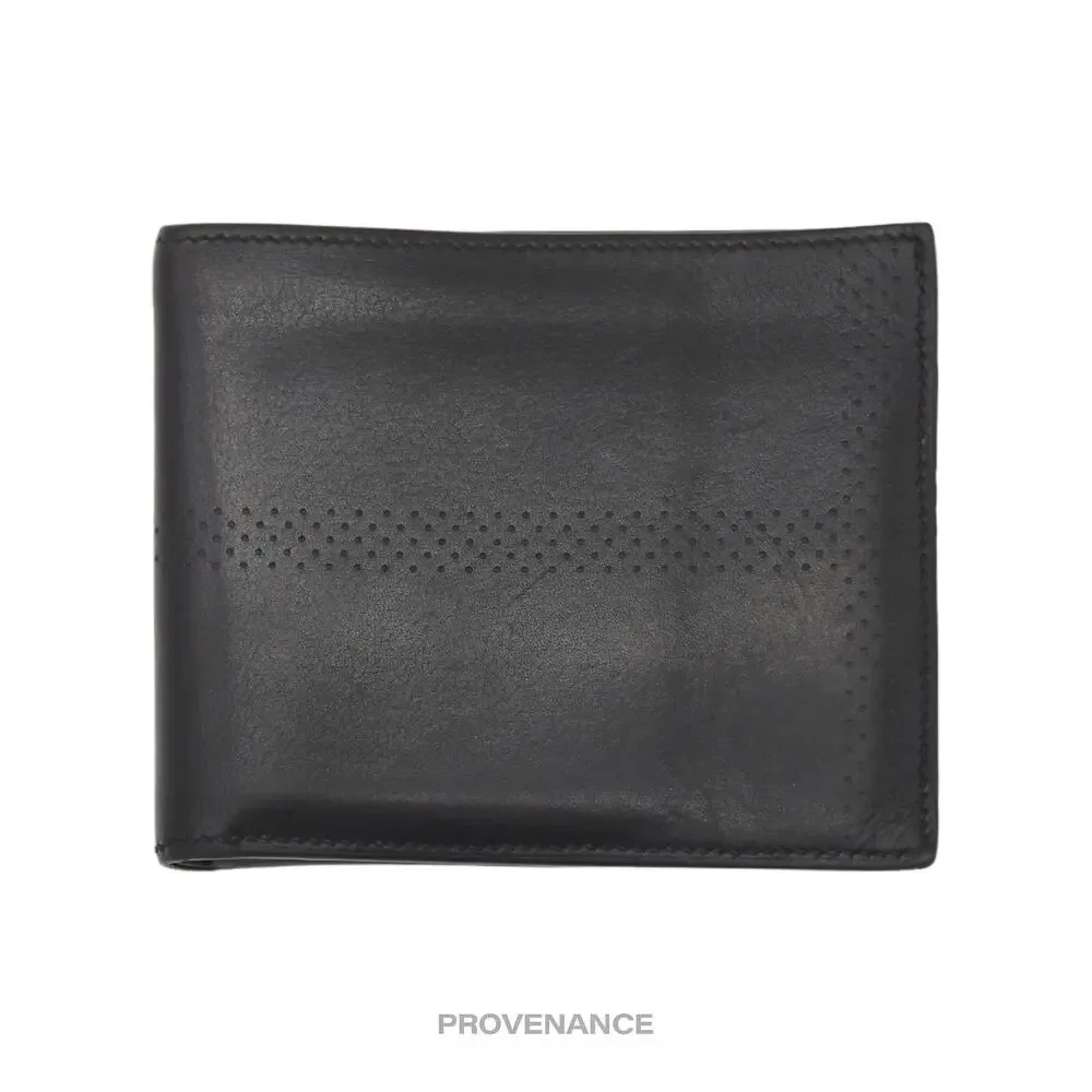 🔴 Hermès 8CC Bifold Wallet - Black Perforated H